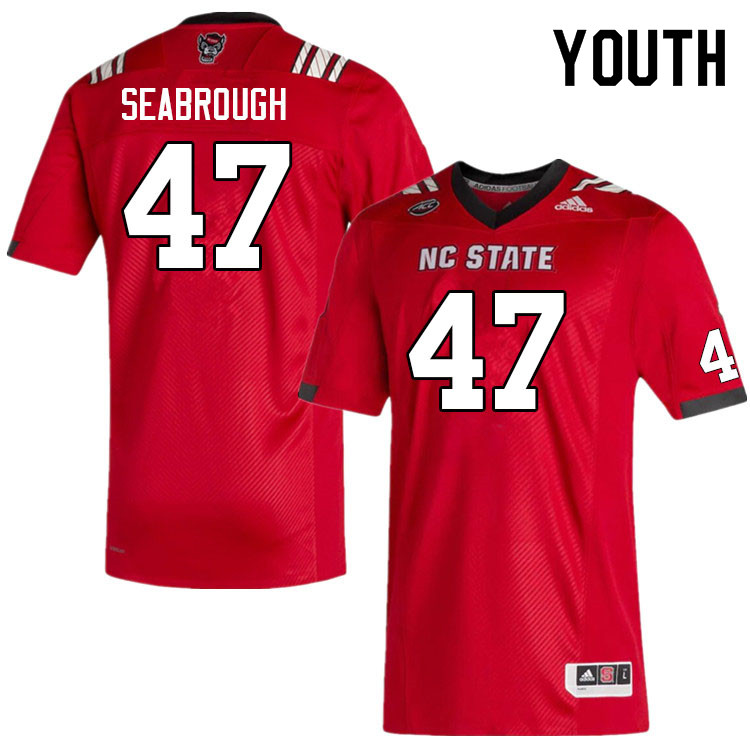 Youth #47 Ced Seabrough NC State Wolfpack College Football Jerseys Sale-Red - Click Image to Close
